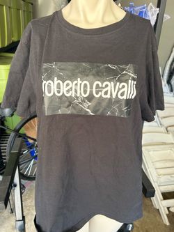 Men’s Roberto Cavalli Black Tshirt size XL as is condition