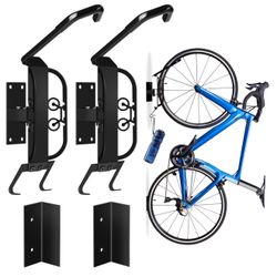 Swivel Bike Wall Mount, 2 PACK Heavy Duty Bike Rack, Vertical Bicycle Hanger Holds 66 lbs