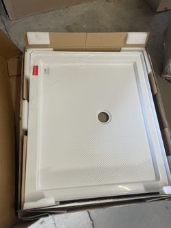 SlimLine 42 in.x 36 in. Single Threshold Alcove Shower Pan Base in White with Center Drain
