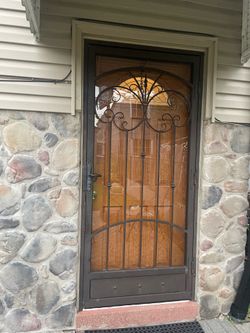 Outside glass door only