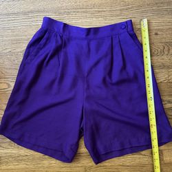 Vintage Petite Sophisticate 90s Purple Shorts Sz Medium