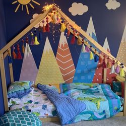 Kids Wooden Bed Frame Twin Size
