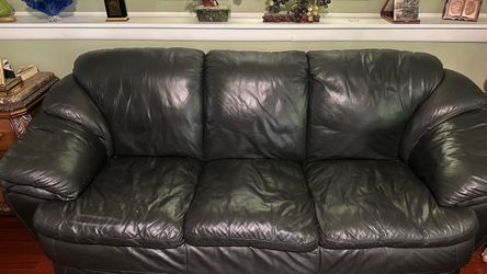 Black Leather 1-Sofa and 2-loveseats
