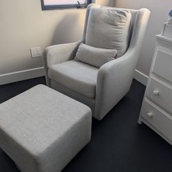 Milo Grey Nursery Swivel Glider Chair & Gliding Ottoman