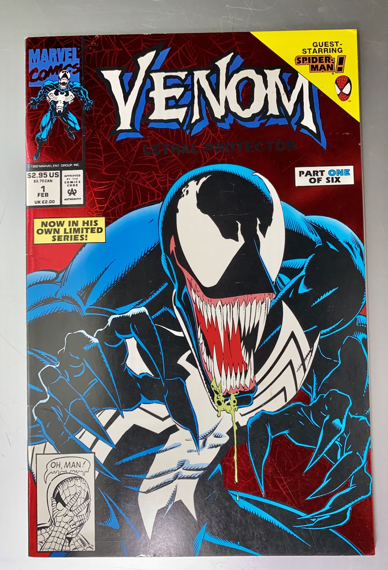 Venom Lethal Protector Comic #1 Red Foil Cover 1st. Solo Series Marvel Key 1993