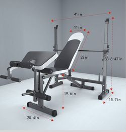 Weightlifting Bench, Squat Stand, Multifunctional, Adjustable