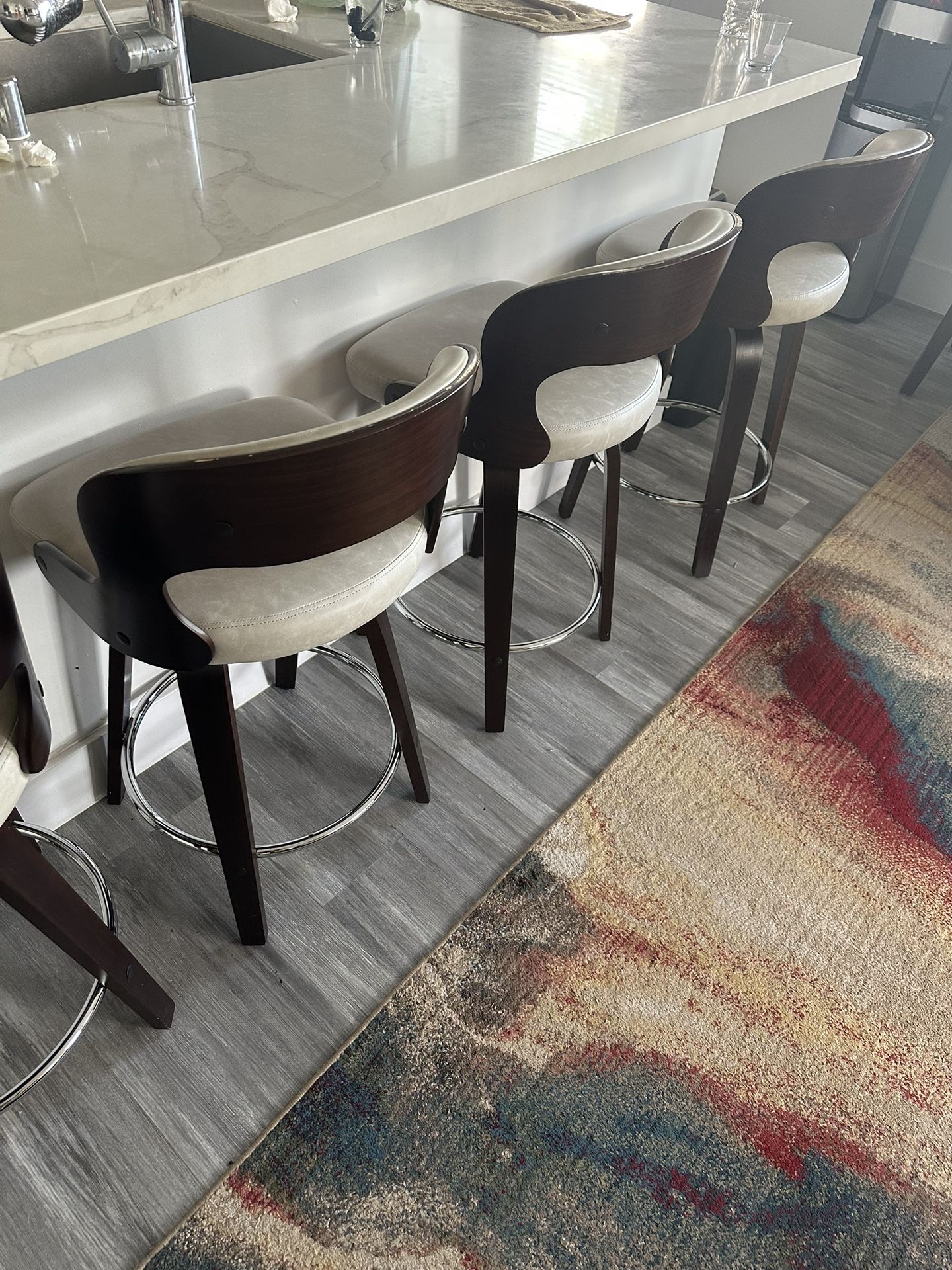 Bar Stools For Set Of 4 Solid Wood 