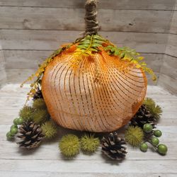Handcrafted Pumpkin Shaped Diaper Cake  - Perfect Fall Baby Shower Centerpiece & Gift