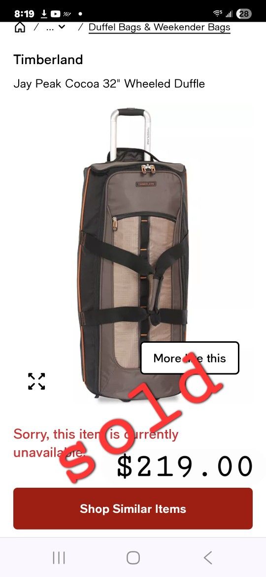 TIMBERLAND dufflebag On Wheels,or Change To Duffle https://offerup.com/redirect/?o=T25seS5uZXc= Condition.33inch Long
