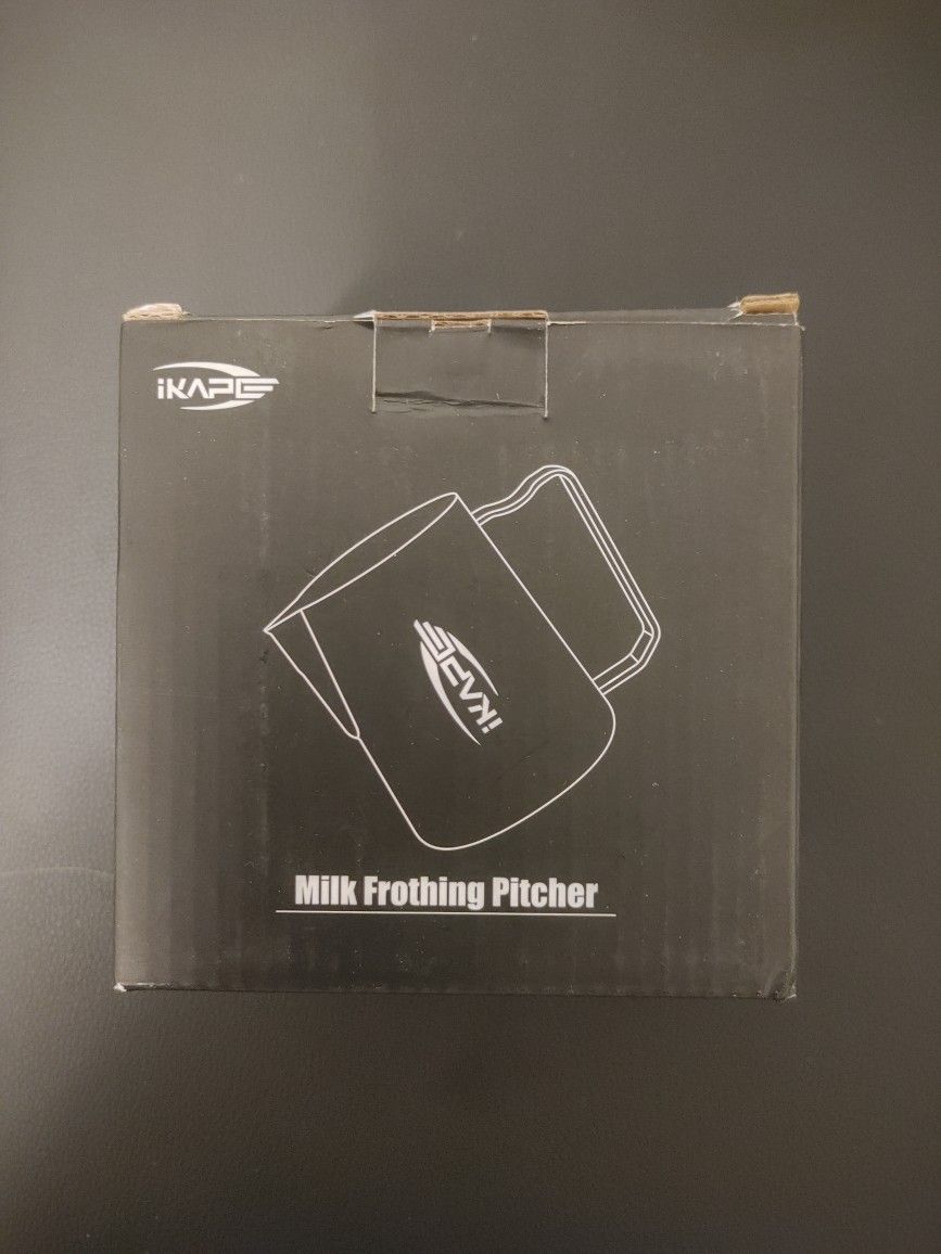 IKAPE Coffee Products, 600ml Milk Frothing Pitcher, Stainless Steel Milk Steaming Pitchers, Cappuccino Latte Art Barista Steam Pitchers Coffee Milk Fr