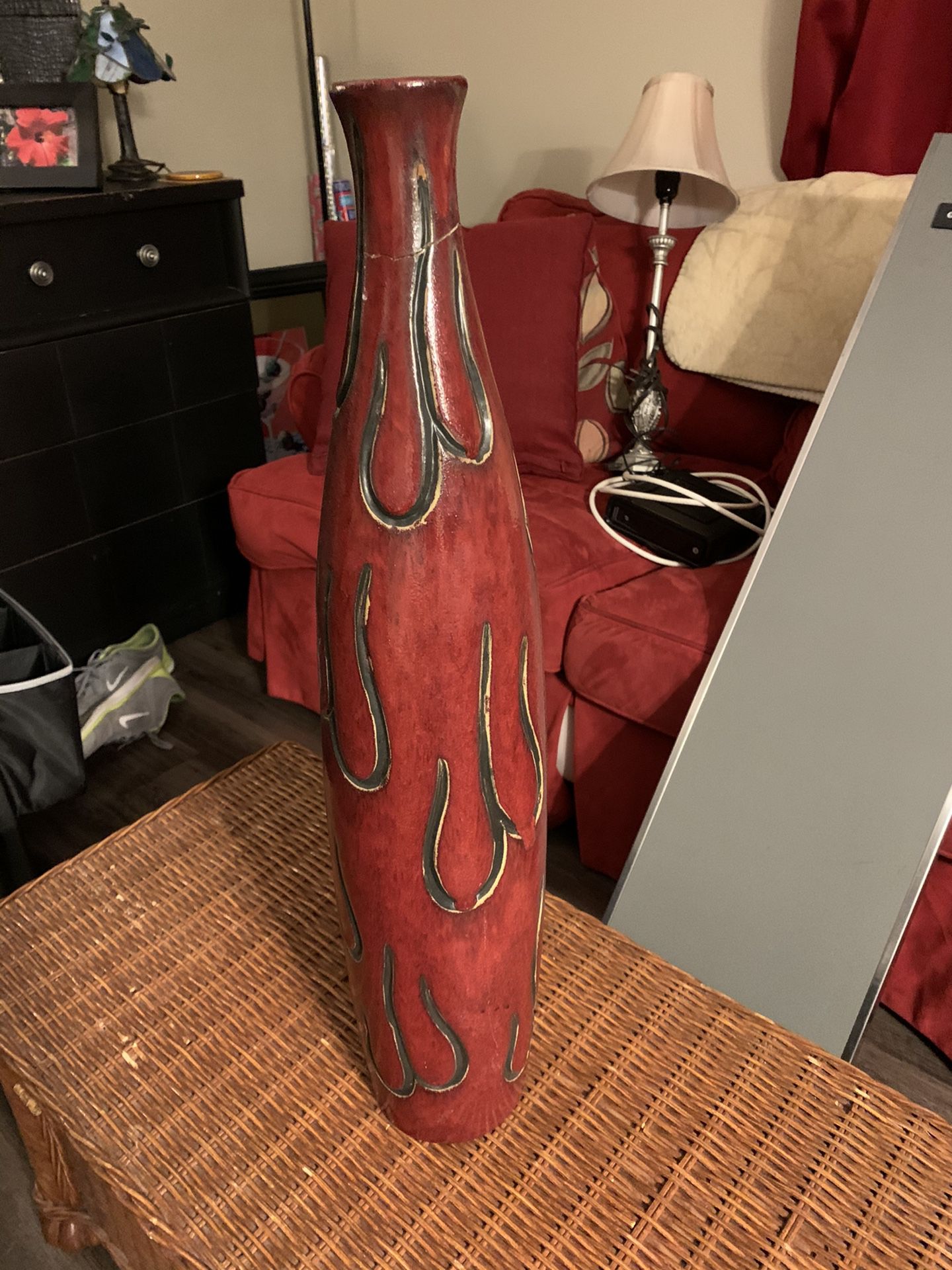 2ft tall red vase