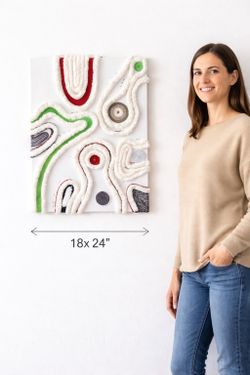 Luxury Handmade Fiber Wall Art – One of a Kind Modern Textile Artwork – 18” x 24”