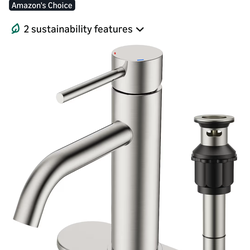 FORIOUS Single Hole Bathroom Faucets 1 Handle, Brushed Nickel 3 Hole