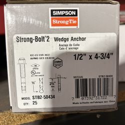 1/2 X 4-3/4 Wedge Anchors Simpson strong-tie