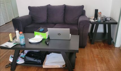Blue Sofa, Black Coffee & Side Table FREE