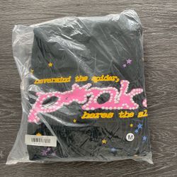 Sp5der/spider worldwide pink black hoodie size s 