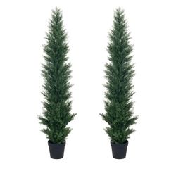 2 Packs 5ft Artificial Cedar Topiary Trees - Fake Boxwood Topiary Cypress Trees Potted Plants.
