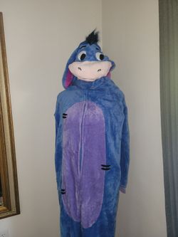 Adult Eyore Halloween Costume onsie Size Small Cash Only