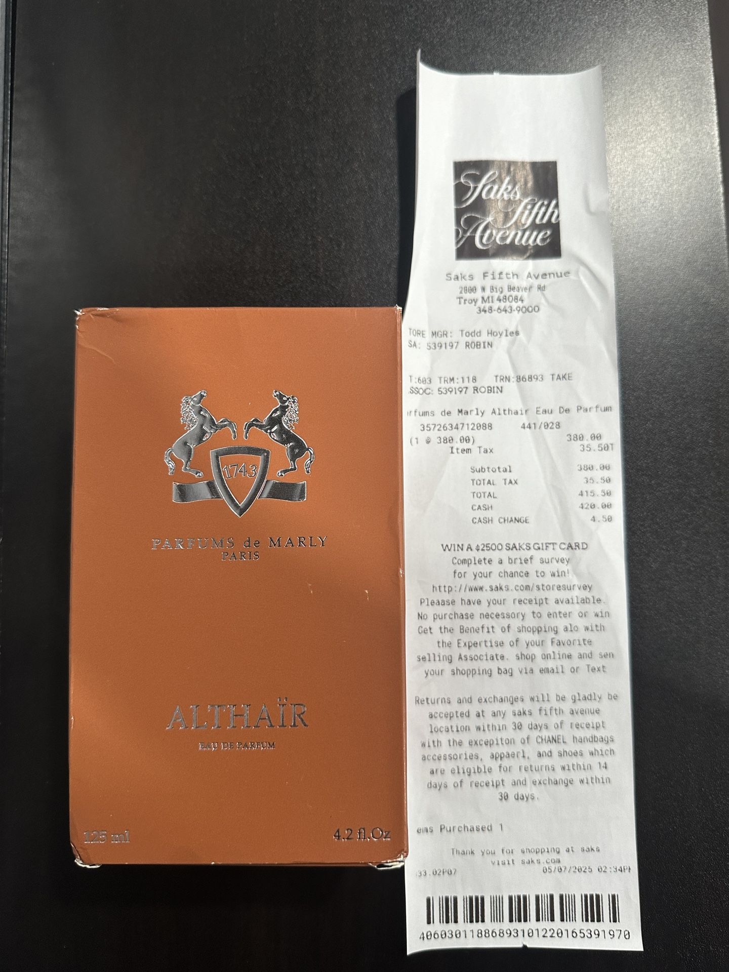 Perfumes De Marley Althair 4.2oz