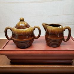 Handcrafted Pottery Sugar Creamer Set 