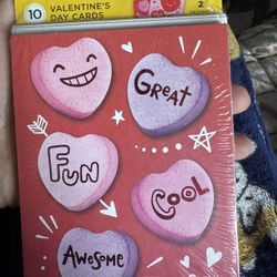 Valentine’s Cards And Envelopes  New  One Pack Included 10 Card 