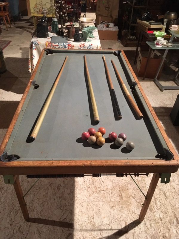 Burrowes Portable Pool Table / Antique