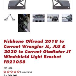 Fishbone Light Bar Windshield Bracket