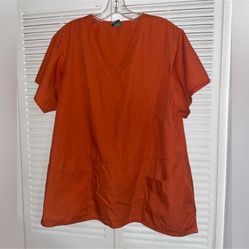 WS Gear Medical Scrub Top Size Large Women’s Orange 