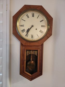 Vintage 1970s Regulator Wall Clock (working!)