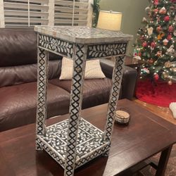 Bone Inlay Side Table,