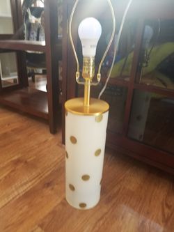 Kate Spade gold polka dot lamp
