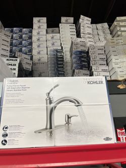 Kohler Elliston pull out kitchen faucet with lotion dispenser