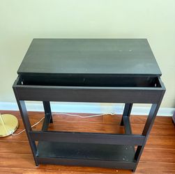 Small Desk / Writing Table with Drawer & Shelf – Dark Wood / Escritorio Pequeño con Cajón y Estante – Madera Oscura