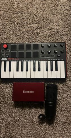 At2020,focusrite interface, akai keyboard