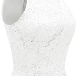 Women’s Halter Floral Lace Cocktail Party Dress Small 