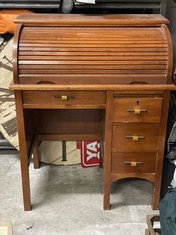 Mini Roll Up Desk With Bakelite Cabinet Knobs