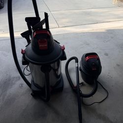 Shop-Vac Combo — Large Stainless Steel Wet/Dry Vac + Compact Shop-Vac | Both Work Great | Garage Ready