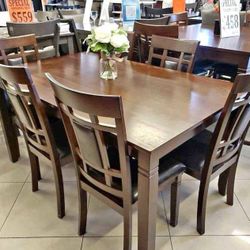 Espresso Dining Table With 6 Chairs. Brand New. 
