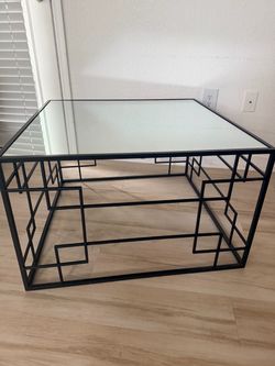 Mirror coffee table square