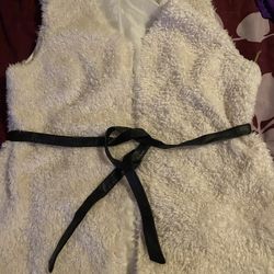 John Paul Richards Faux Fur Belted Vest   L