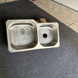 Stainless steel double sink
