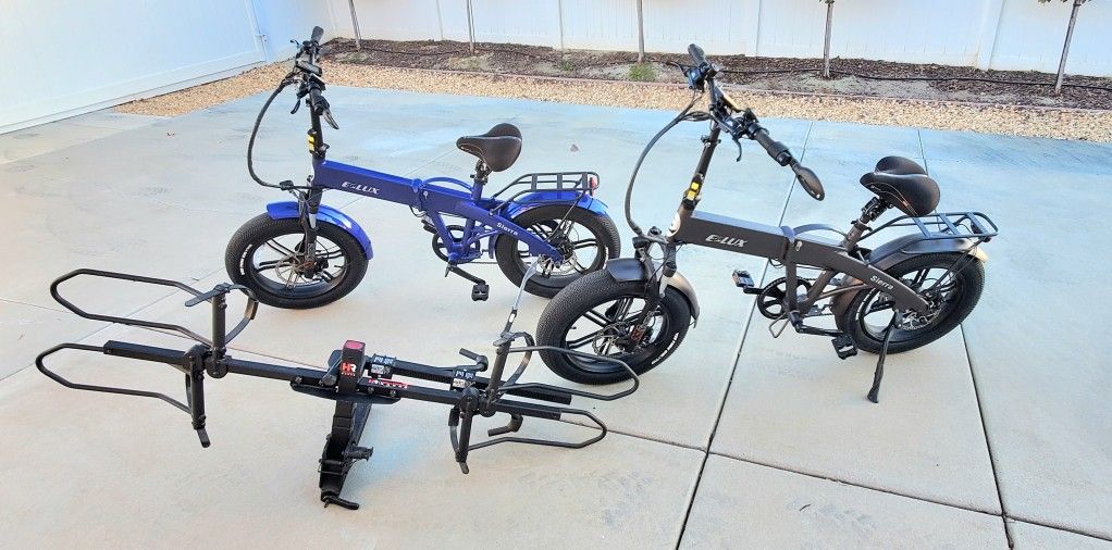E LUX Brand Folding E Bikes And Hollywood Bike Rack