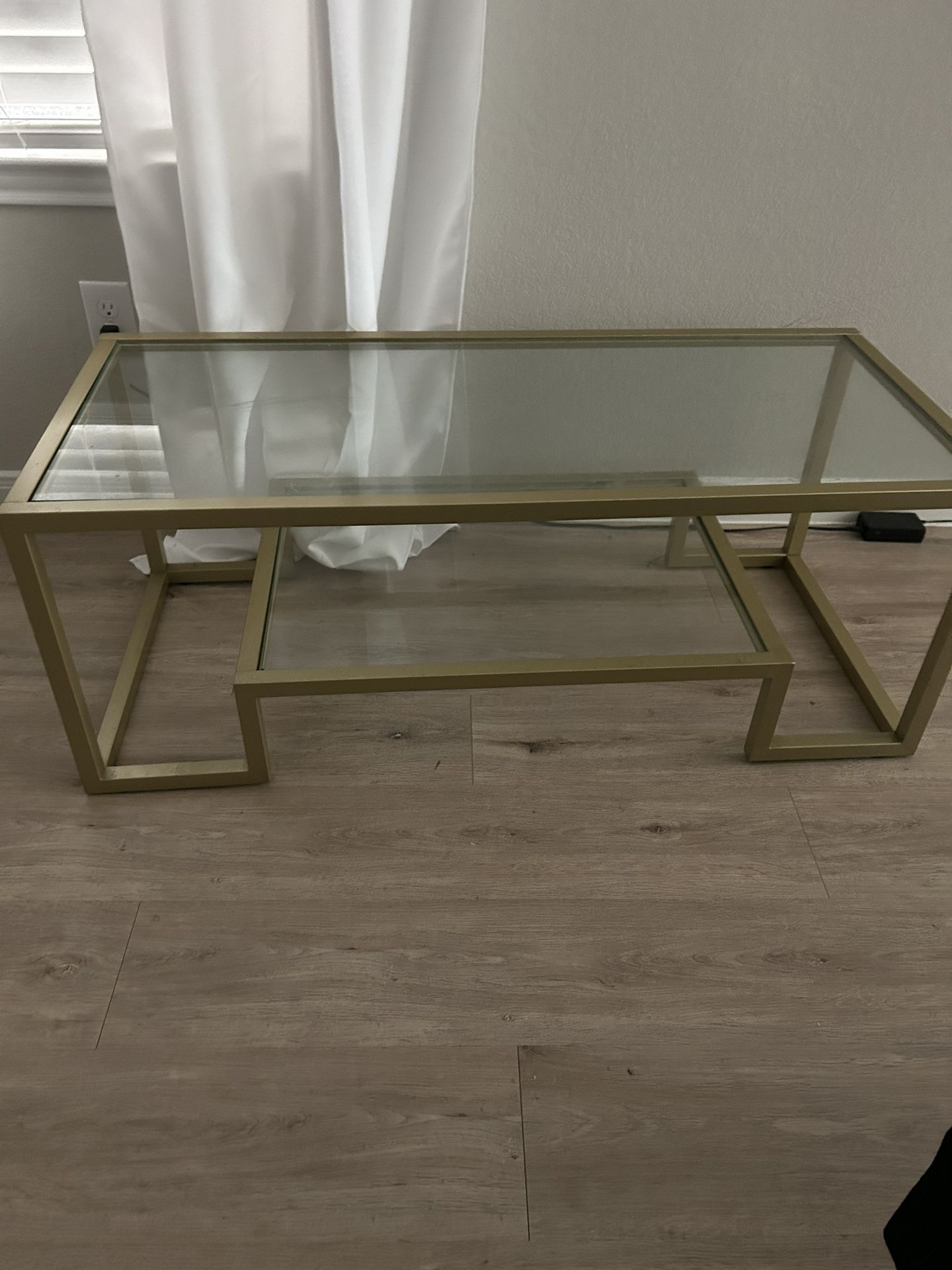 Glass Coffee Table Gold Trim