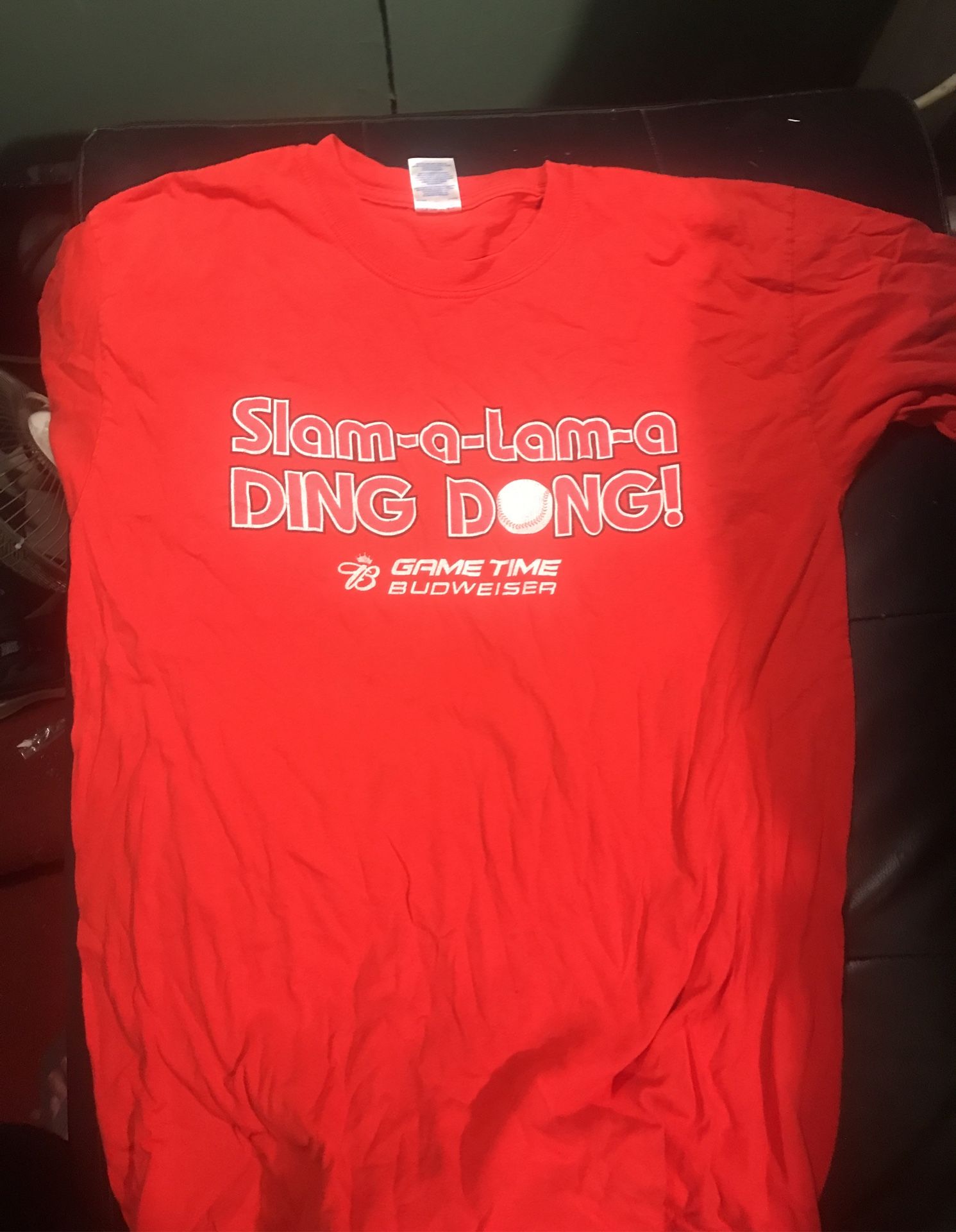 Budweiser Slam-a-Lam-a Ding Dong Shirt St. Louis Cardinals Baseball T-Shirt L