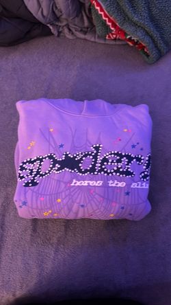 Purple sp5der hoodei size large