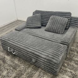 Corduroy Chaise Couch - Free Delivery