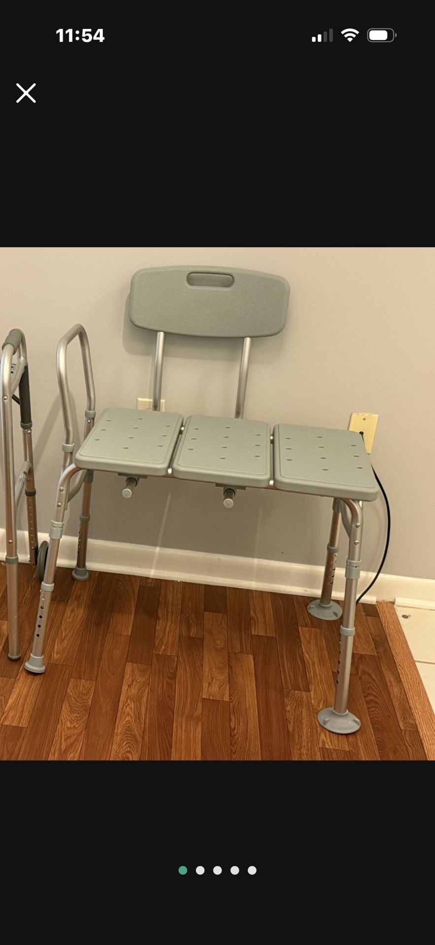 Plastic Transfer Bench with Adjustable Backrest