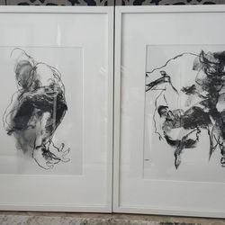 Black and White Framed Artwork - set of 2
