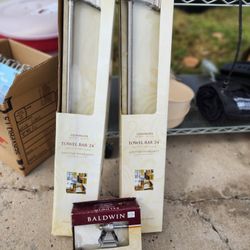 Set Of 2 24" Towel Bars An 1 Toilet Tissue Holder NIB