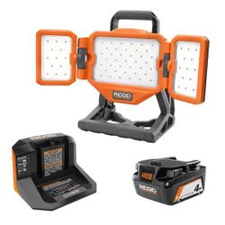 RIDGID 18V Hybrid Panel Light Kit with 4.0 Ah Battery and Charger 3,500 Lumens NEW 